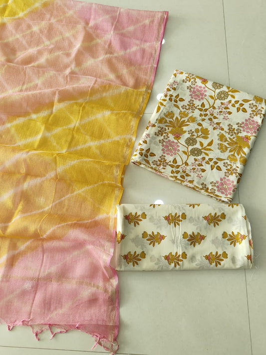 JAIPURI BLOCK PRINTED COTTON SUIT WITH KOTA DUPPATA (CKS167)