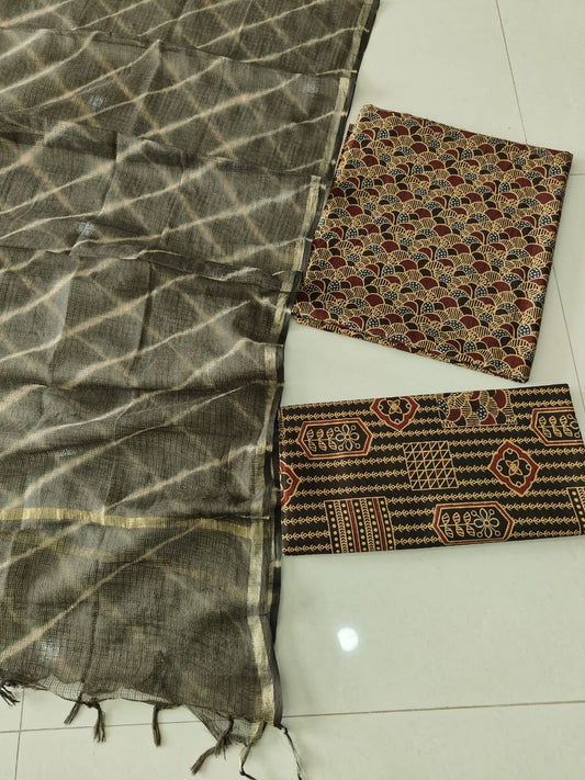 JAIPURI BLOCK PRINTED COTTON SUIT WITH KOTA DUPPATA (CKS168)