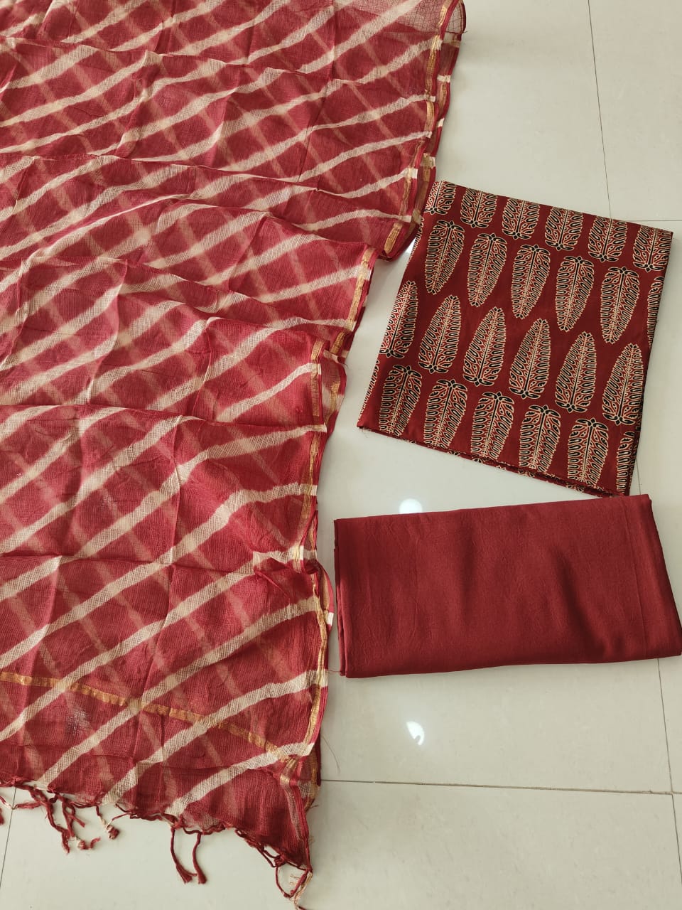 JAIPURI BLOCK PRINTED COTTON SUIT WITH KOTA DUPPATA (CKS174)