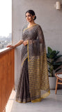 HAND BLOCK BAGRU PRINTED KOTA DORIYA SAREE WITH MULMUL BLOUSE (KDS145)