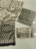 HAND BLOCK PRINTED COTTON 3-PIS SUIT WITH MULMUL DUPPATA (CMS194)
