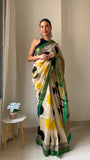 Jaipuri Hand Block Bagru Printed Maheshwari Silk Saree With Blouse (MSS174)