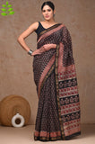 Jaipuri Hand Block Bagru Printed Maheshwari Silk Saree With Blouse (MSS203)