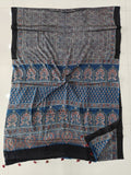 HAND BLOCK PRINTED AJARKH MODAL SILK SAREE (CIG131)