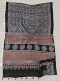 HAND BLOCK PRINTED AJARKH MODAL SILK SAREE (CIG133)
