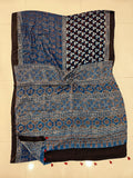 HAND BLOCK PRINTED AJARKH MODAL SILK SAREE (CIG134)