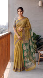 HAND BLOCK BAGRU PRINTED KOTA DORIYA SAREE WITH MULMUL BLOUSE (KDS164)