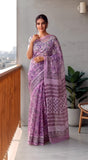 HAND BLOCK BAGRU PRINTED KOTA DORIYA SAREE WITH MULMUL BLOUSE (KDS165)
