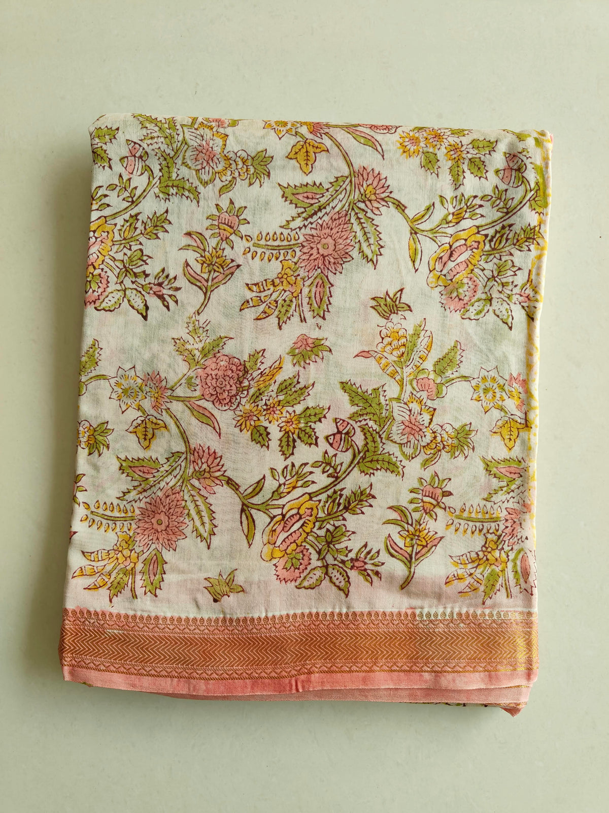 Jaipuri Hand Block Bagru Printed Maheshwari Silk Saree With Blouse (MSS210)