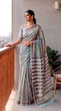 HAND BLOCK BAGRU PRINTED KOTA DORIYA SAREE WITH MULMUL BLOUSE (KDS166)