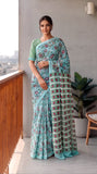 Premium Hand-Block Printed Jaipuri Georgette Sarees (LHI12)