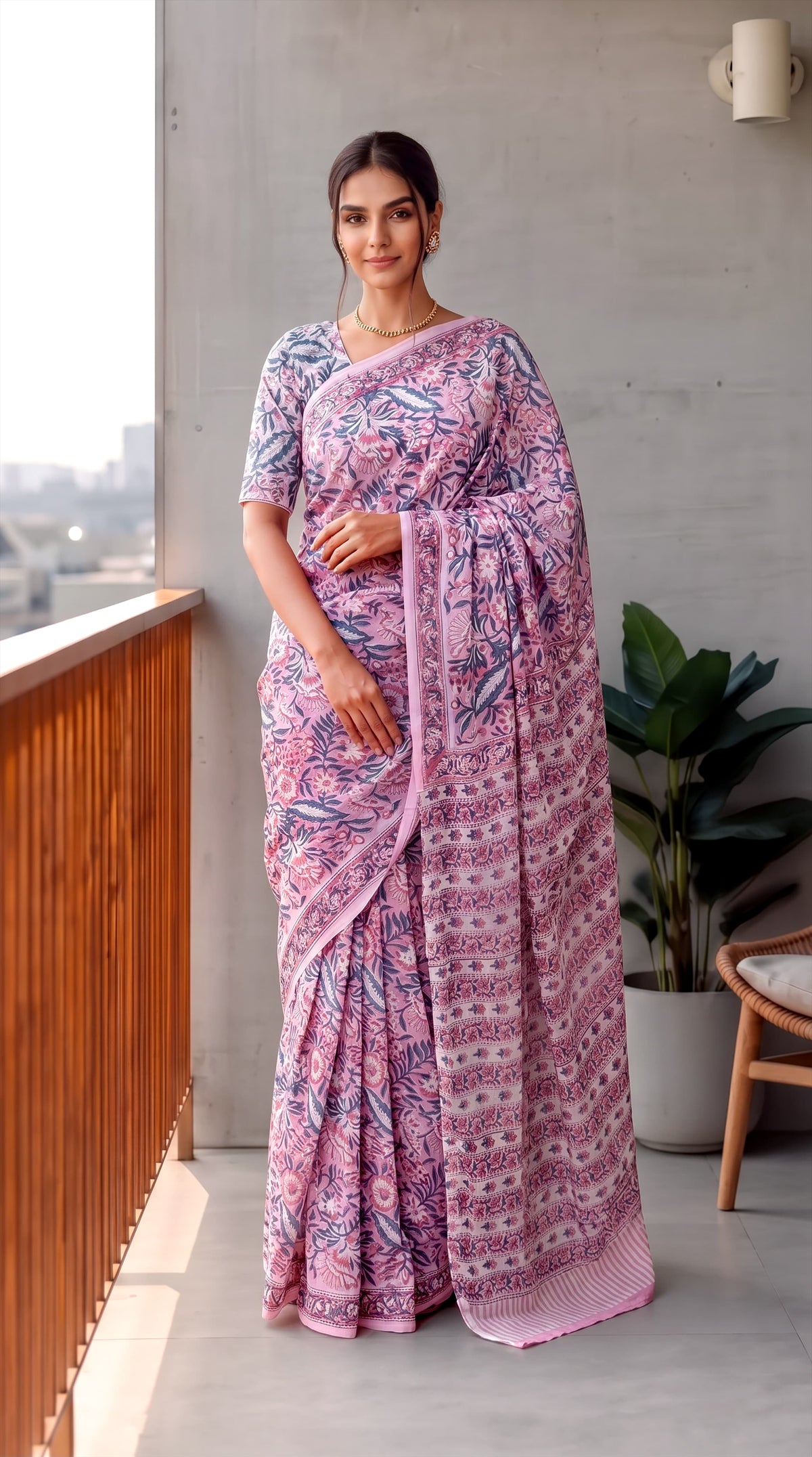 Premium Hand-Block Printed Jaipuri Georgette Sarees (LHI16)