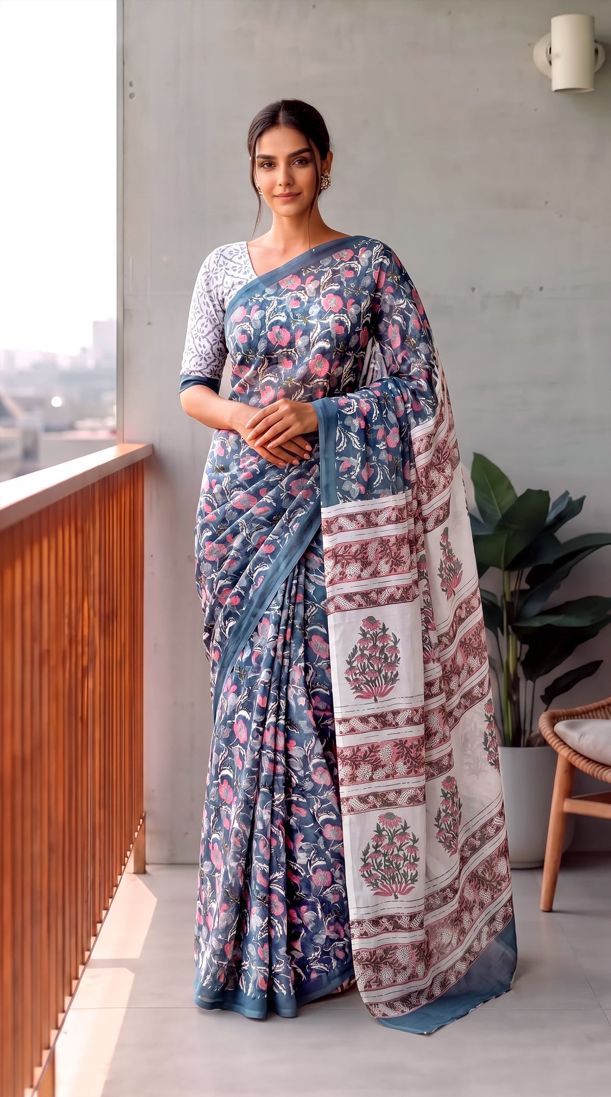 Premium Hand-Block Printed Jaipuri Georgette Sarees (LHI17)