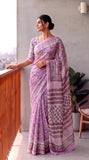 Premium Hand-Block Printed Jaipuri Georgette Sarees (LHI23)