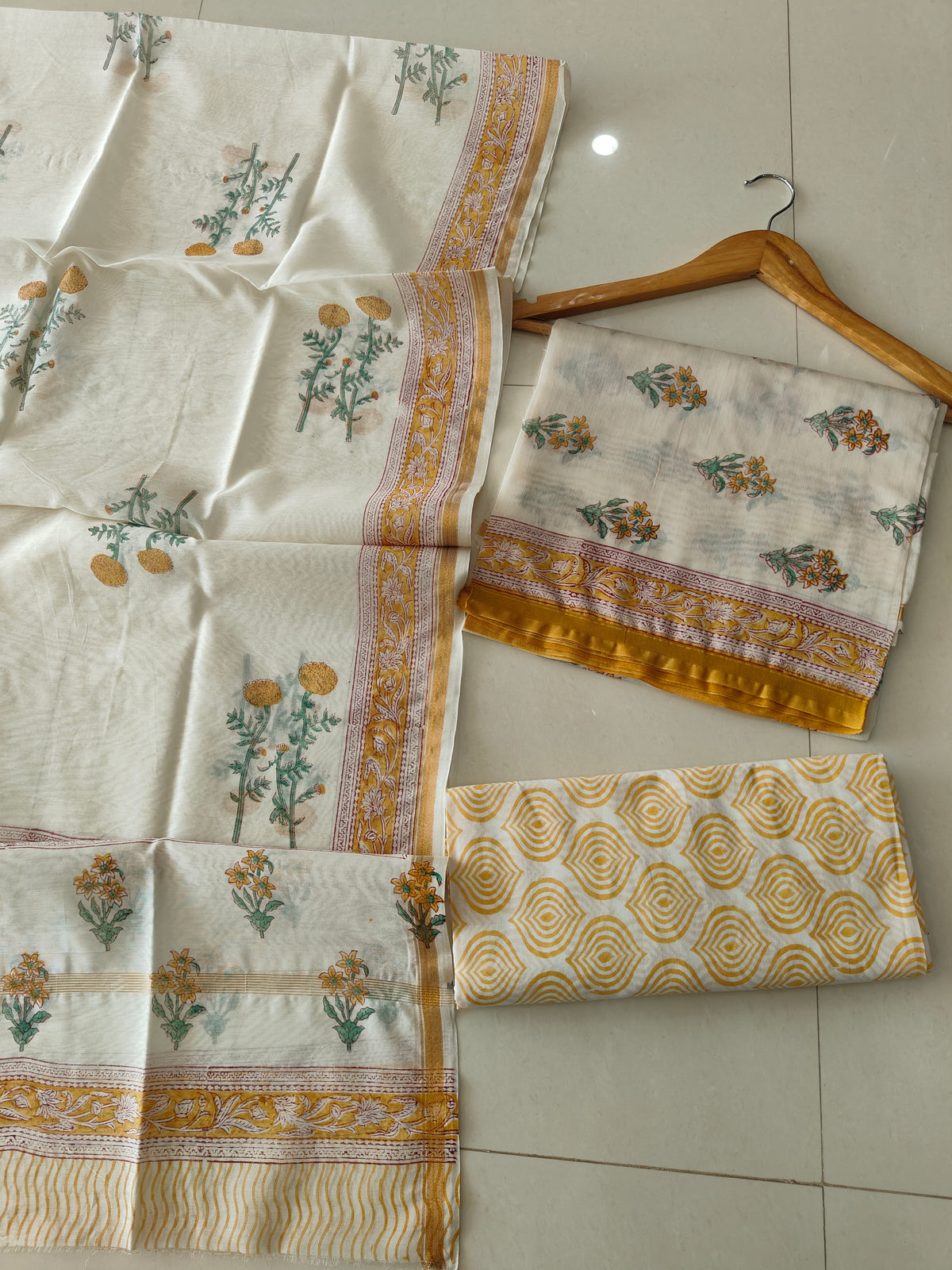 Jaipuri Block Printed Chanderi Silk Suits (CIN131)