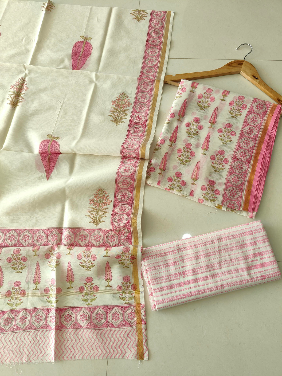 Jaipuri Block Printed Chanderi Silk Suits (CIN138)