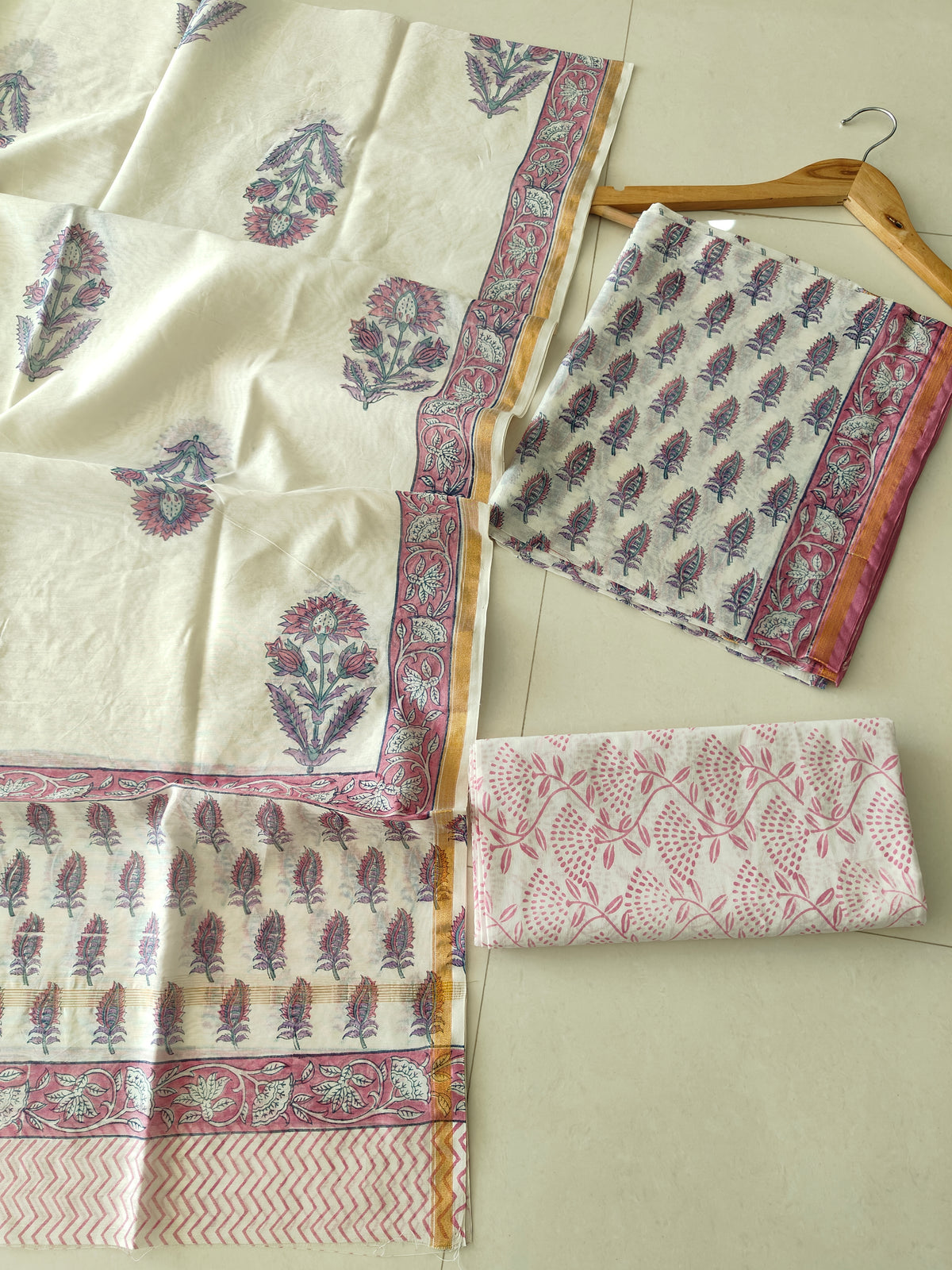 Jaipuri Block Printed Chanderi Silk Suits (CIN140)