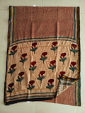 Bagru Hand Block Printed Chanderi Silk Saree with Blouse (CSS146)