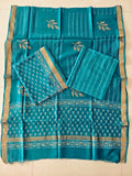 JAIPURI HAND BLOCK PRINTED MAHESHWARI SILK SUIT WITH SILK DUPPATA (MSD137)