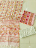 HAND BLOCK PRINTED KOTA DORIYA SUIT WITH KOTA DORIYA DUPPATA (FKS197)