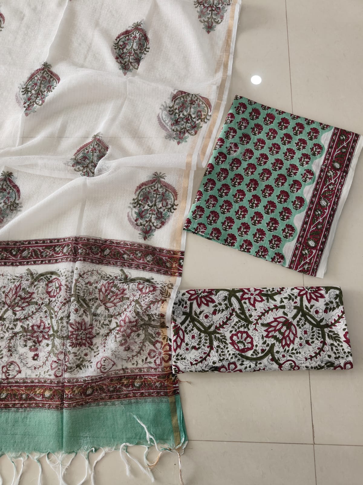 JAIPURI BLOCK PRINTED COTTON SUIT WITH KOTA DUPPATA (CKS177)
