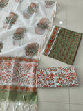 JAIPURI BLOCK PRINTED COTTON SUIT WITH KOTA DUPPATA (CKS176)