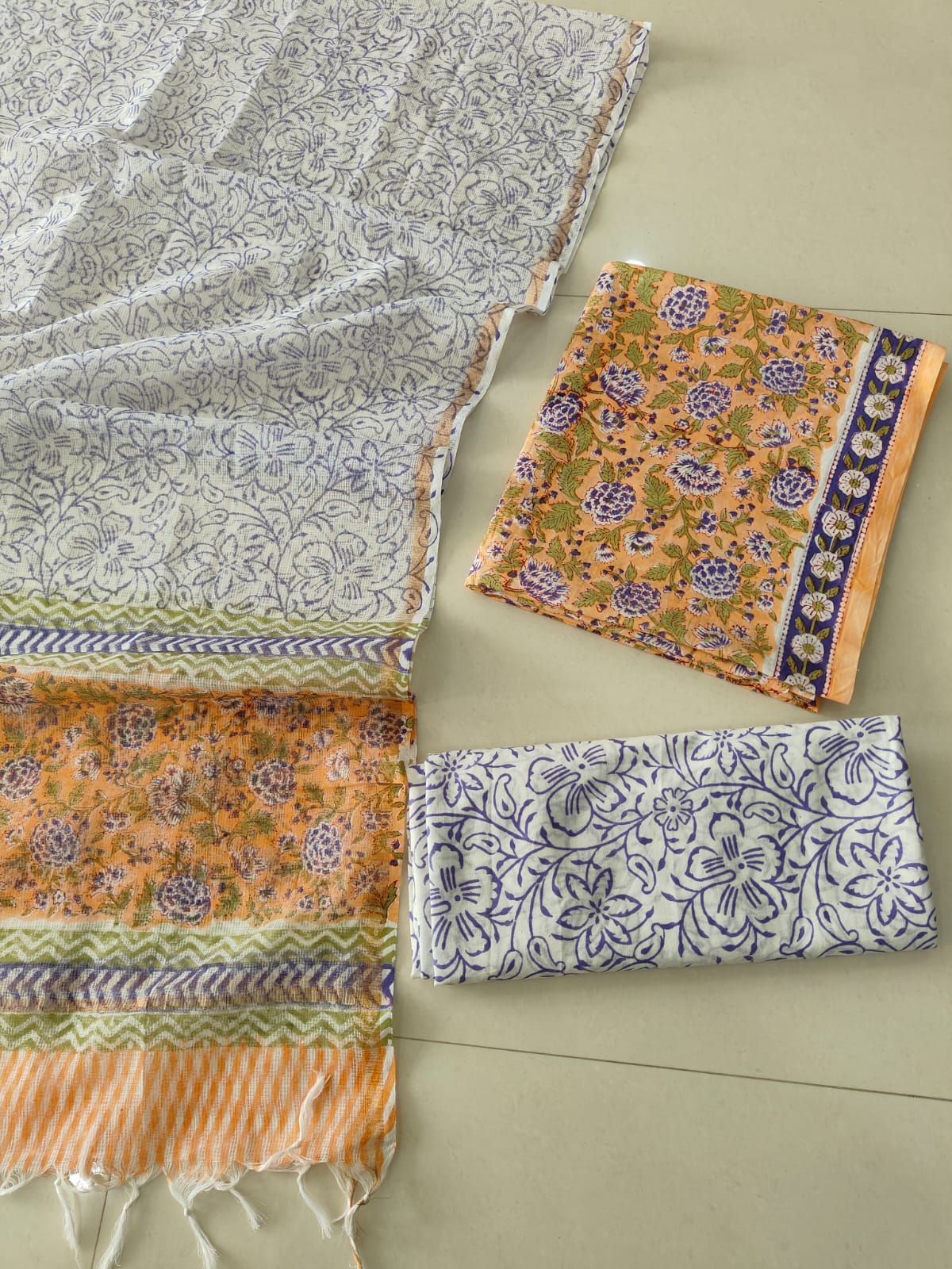 JAIPURI BLOCK PRINTED COTTON SUIT WITH KOTA DUPPATA (CKS183)