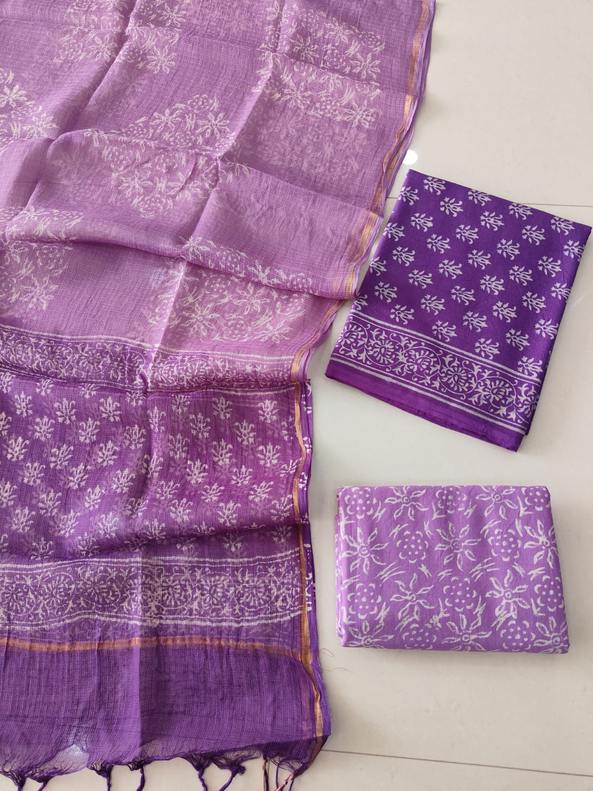 JAIPURI BLOCK PRINTED COTTON SUIT WITH KOTA DUPPATA (CKS185)