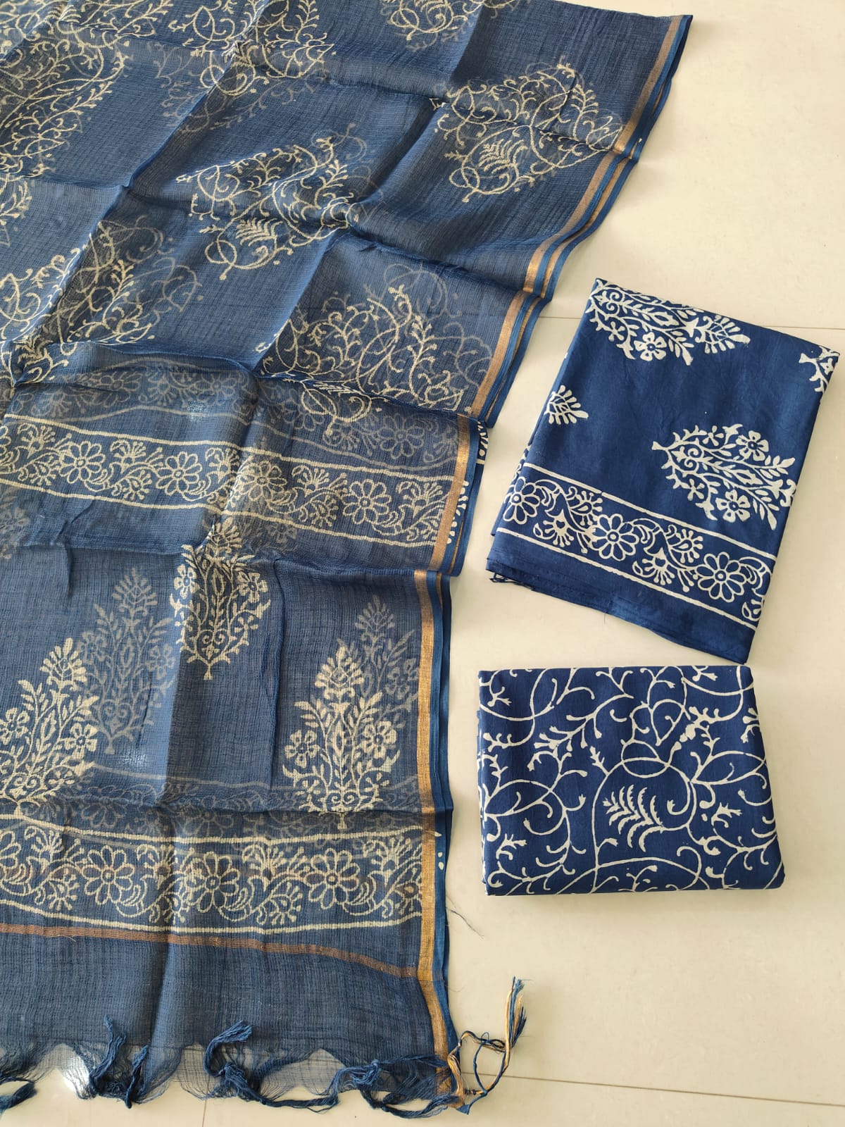 JAIPURI BLOCK PRINTED COTTON SUIT WITH KOTA DUPPATA (CKS189)
