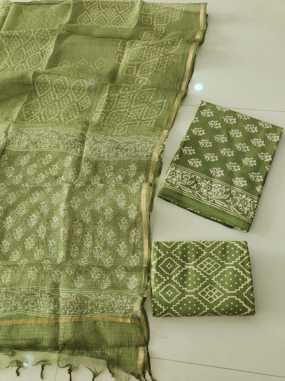 JAIPURI BLOCK PRINTED COTTON SUIT WITH KOTA DUPPATA (CKS190)