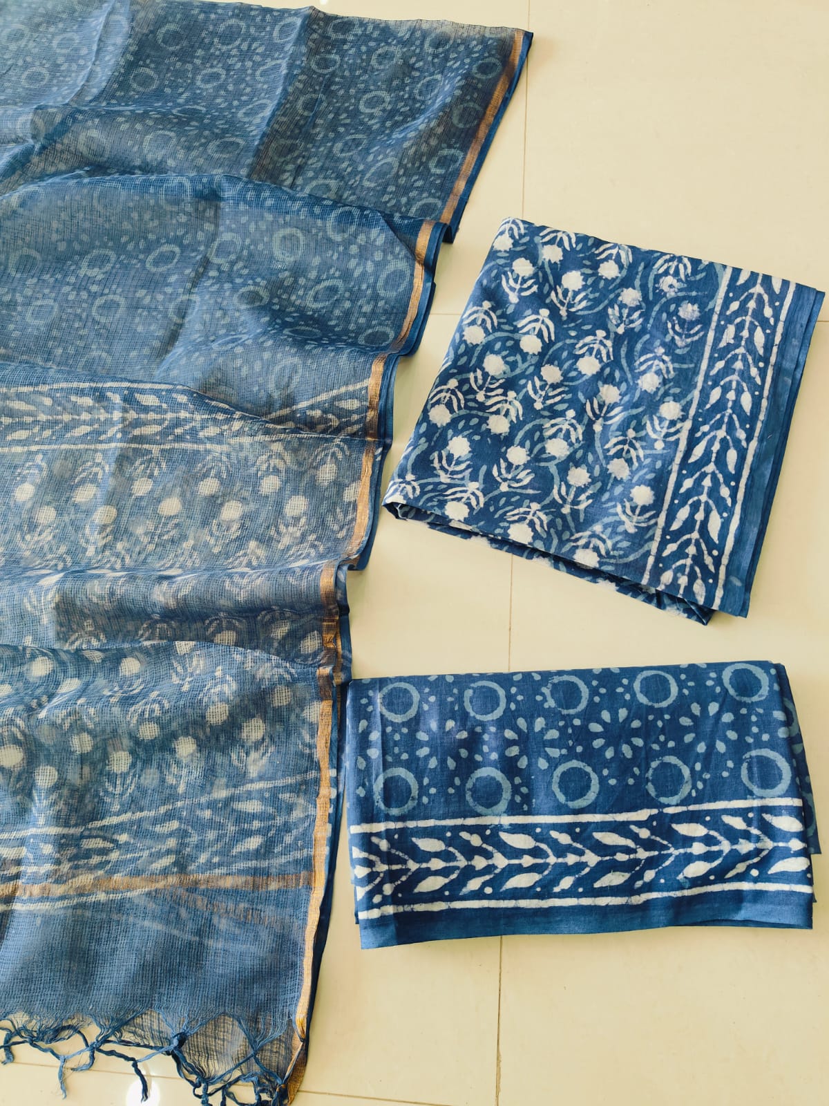 JAIPURI BLOCK PRINTED COTTON SUIT WITH KOTA DUPPATA (CKS193)