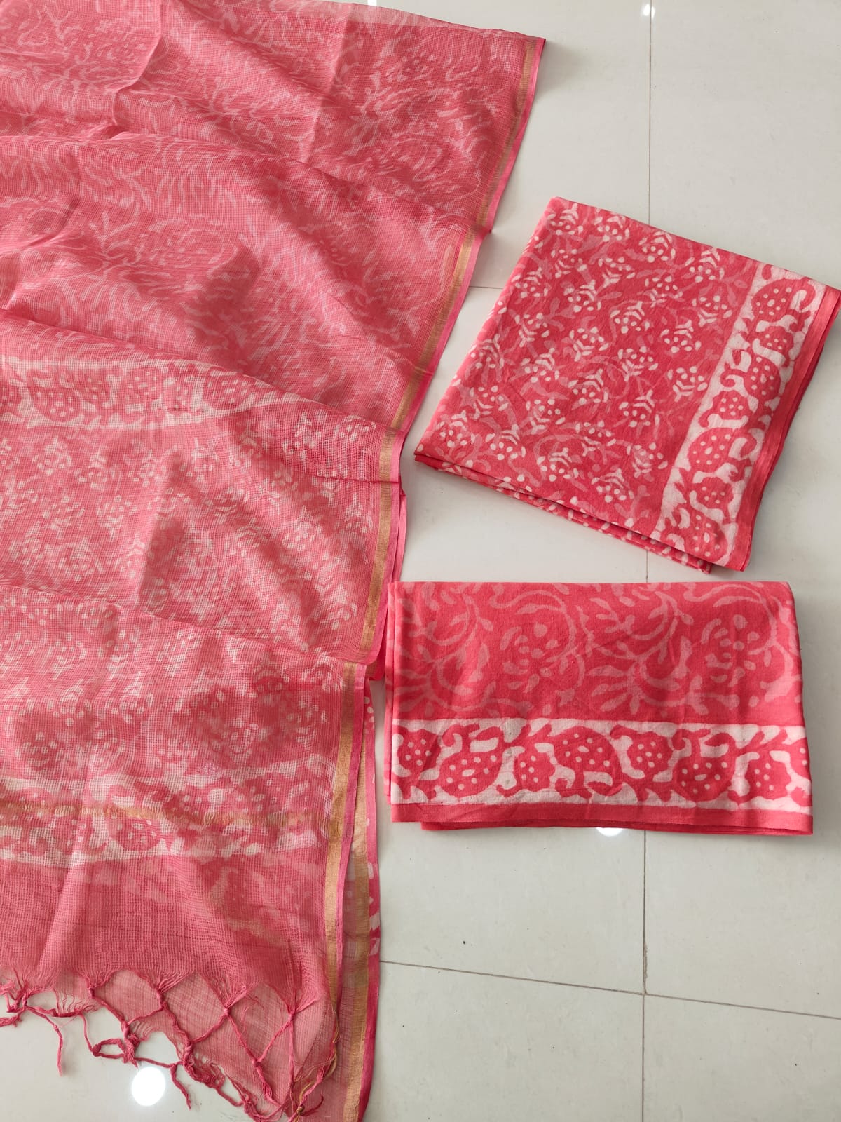 JAIPURI BLOCK PRINTED COTTON SUIT WITH KOTA DUPPATA (CKS195)