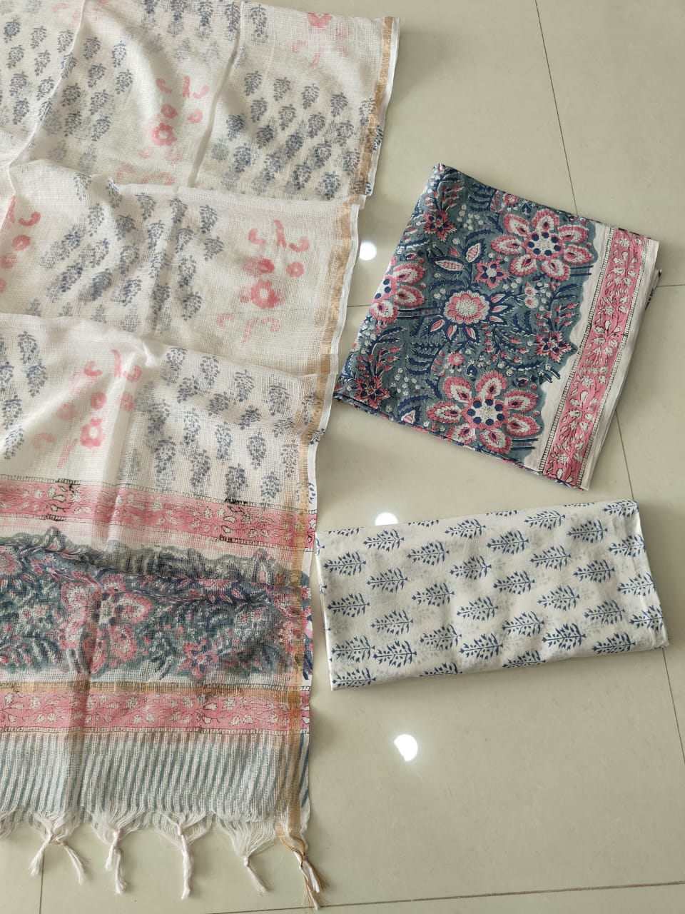 JAIPURI BLOCK PRINTED COTTON SUIT WITH KOTA DUPPATA (CKS199)