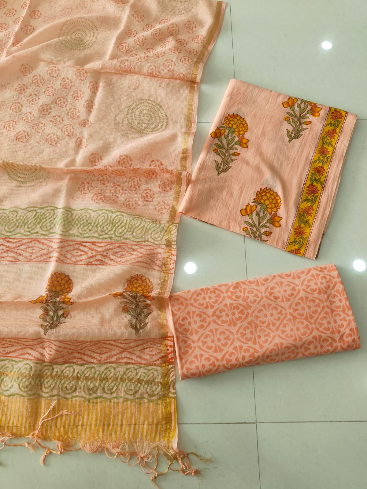 JAIPURI BLOCK PRINTED COTTON SUIT WITH KOTA DUPPATA (CKS200)