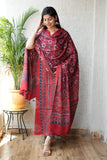Vanaspati Ajrakh Hand Block Printed Suits Modal Silk Fabric (CIT13)
