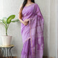 Bagru Hand Block Printed Chanderi Silk Saree with Blouse (CSS86)