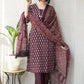 Ajrakh Printed "Stitched" Cotton Suits With Cotton Ajrakh Mulmul Dupatta (ASS8)