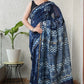 Bagru Hand Block Printed Chanderi Silk Saree with Blouse (CSS107)