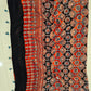 MIRROR WORK HAND BLOCK AJRAKH MODAL SILK SAREE WITH BLOUSE (CIV2)